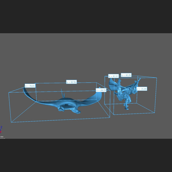 Manta Rider  - DnD Miniature l 3D Printed Model l Pirate l Beast Pathfinder l Tabletop RPG l Dungeons and Dragons l Sea folk