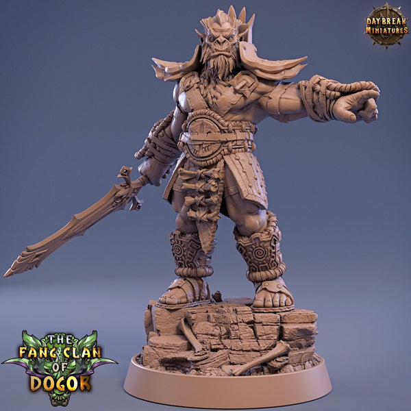 King Fangtabolous - DnD Miniature l 3D Printed Model l Bugbear Tribe l Beast Pathfinder l Tabletop RPG l Dungeons and Dragons l Dogor