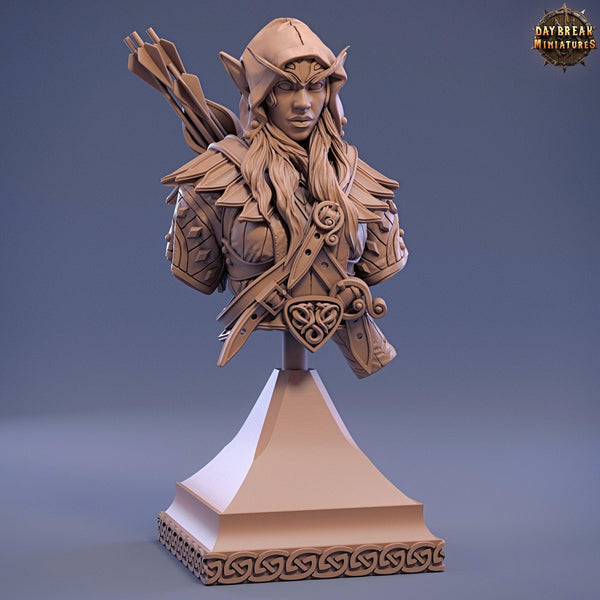 Lindulae Bust - DnD Miniature l 3D Printed Model l Daybreak Miniatures l Beast Pathfinder l Tabletop RPG l Dungeons and Dragons l Elf Bust