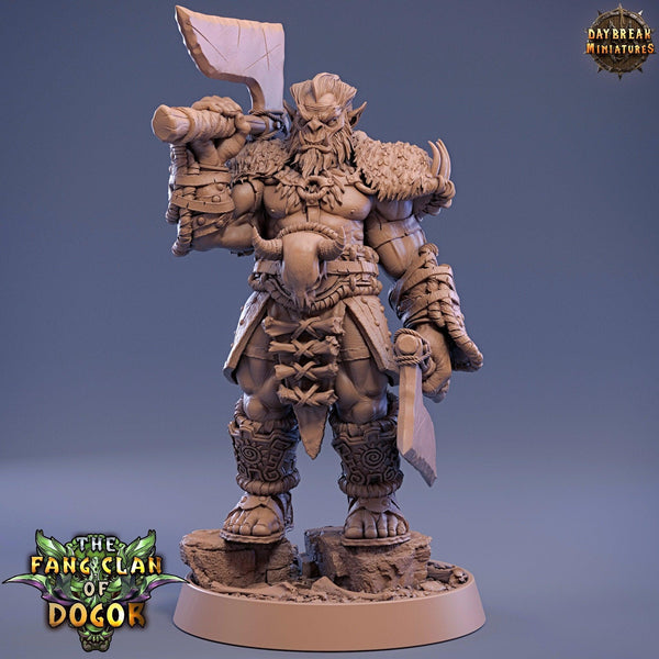 Kuundran Bluntcleaver - DnD Miniature l 3D Printed Model l Bugbear Tribe l Beast Pathfinder l Tabletop RPG l Dungeons and Dragons l Dogor