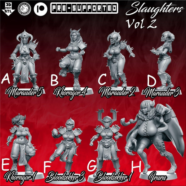 Slaughters Team Vol.2  - DnD Miniature l 3D Printed Model l MythBowl l Tabletop RPG l Dungeons and Dragons l Fantasy Football